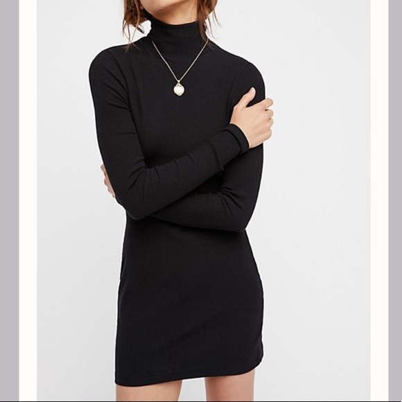 Free People Dresses & Skirts - Free people • mock neck black long sleeve dress